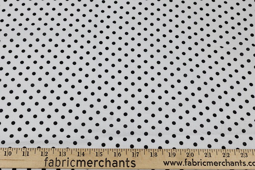 Italian Cotton Print, Dolce Dot White/Black