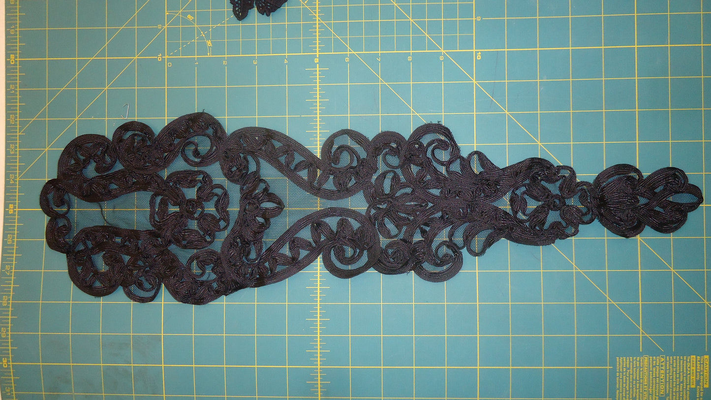 Black Ribbon Lace Applique