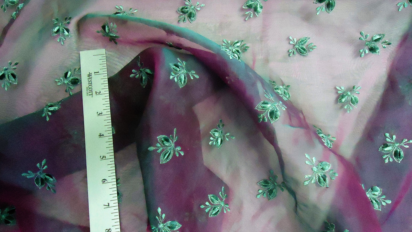 Silk Iridescent Organza Embroidery P/T