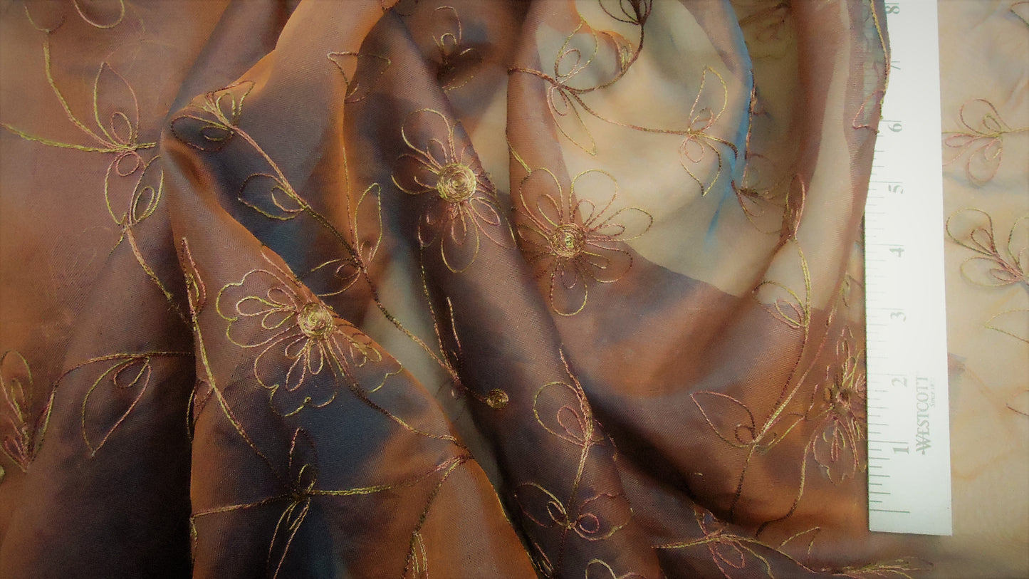 Silk Organza Copper Iridescent Enhanced