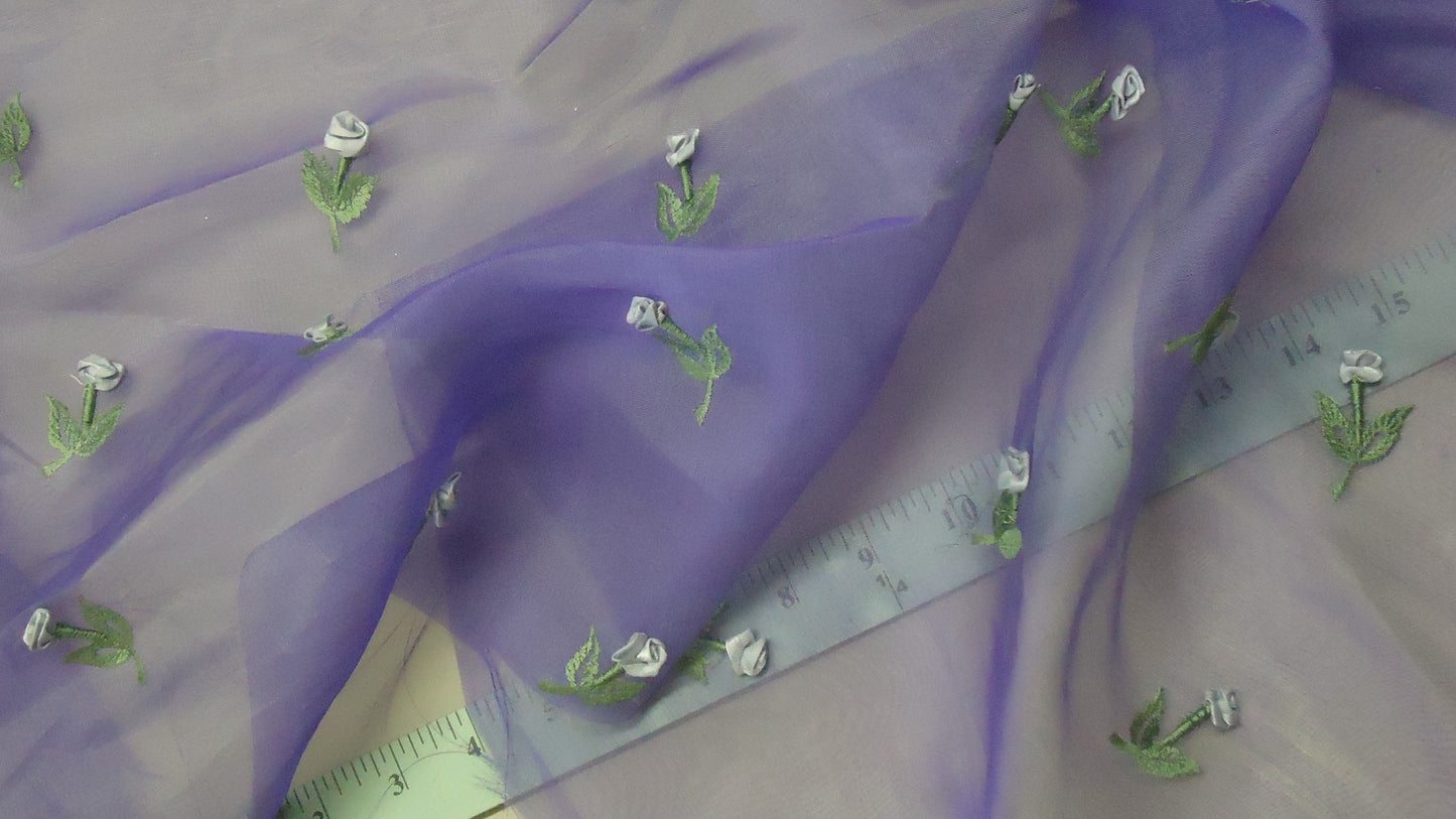 Silk Organza- Scattered Buds Peri