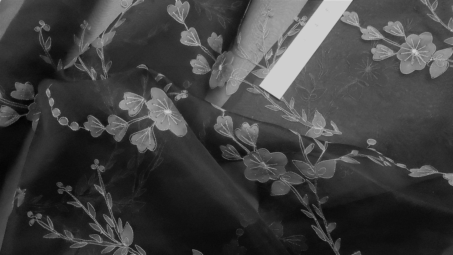 Charcole Silk Organza Enhanced