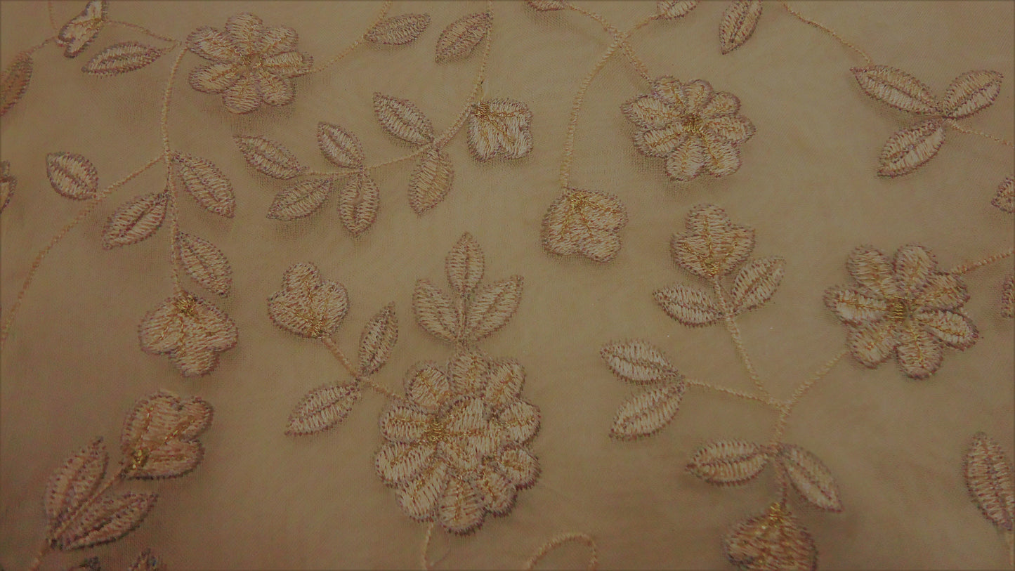 Champagne Silk Organza Embroidery