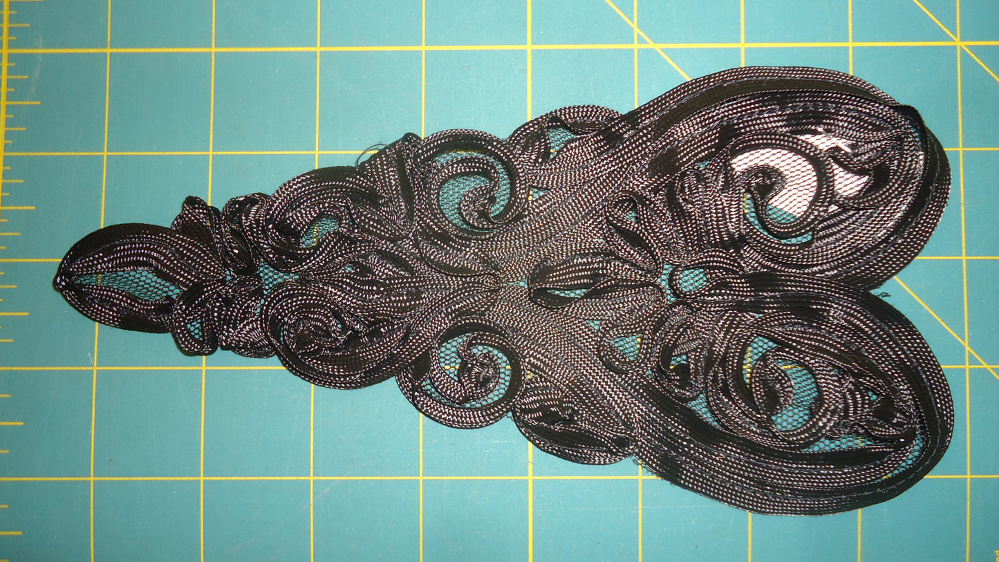 Black Ribbon Lace Applique