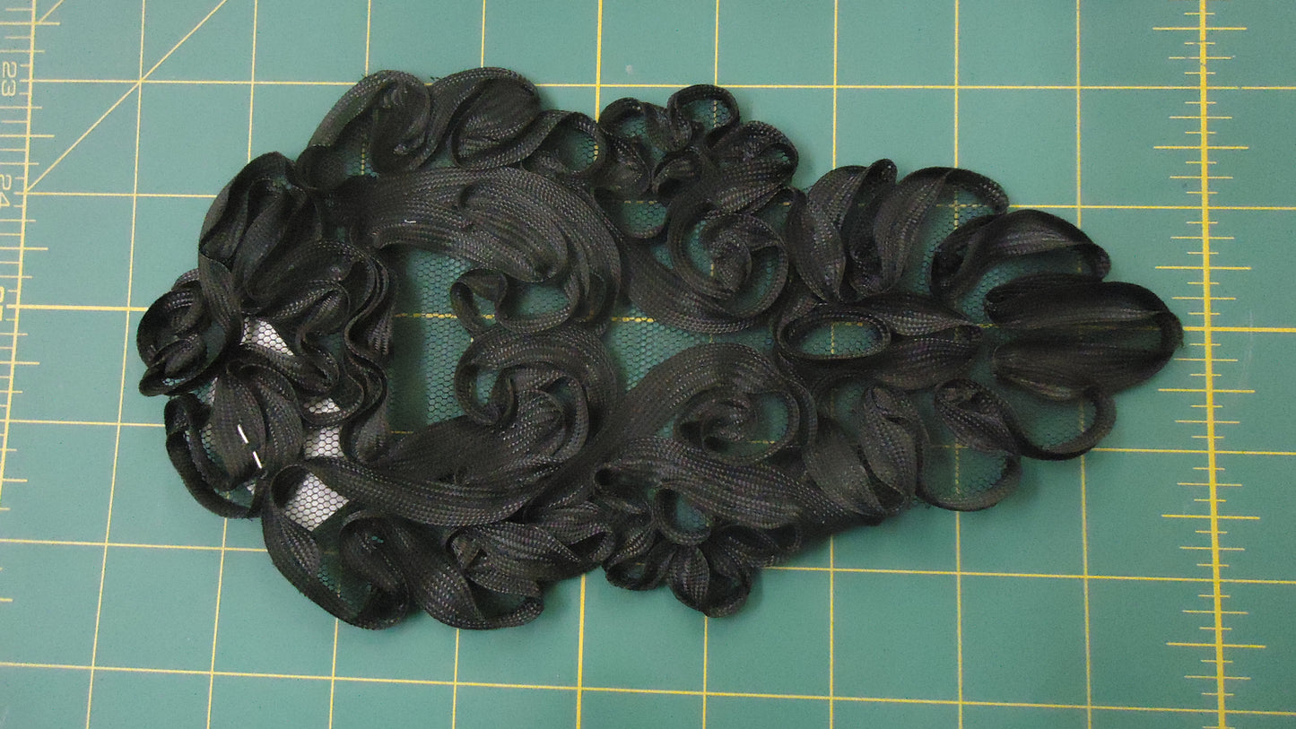 Black Ribbon Lace Applique