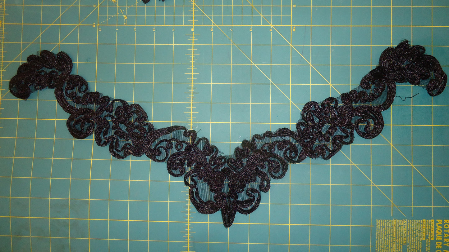 Black Ribbon Lace Neckline