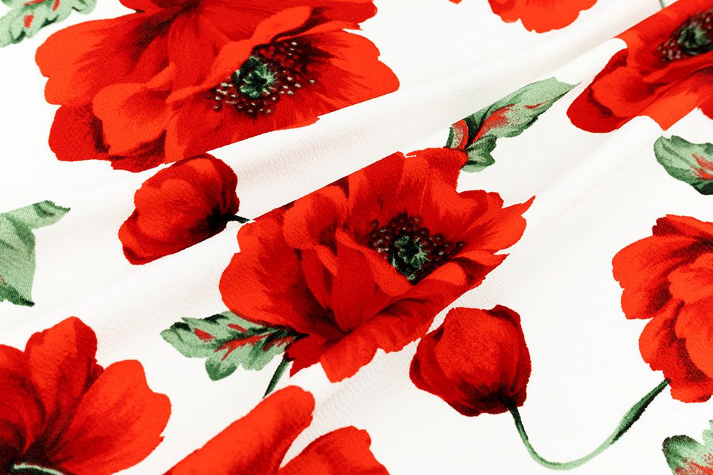 Liverpool Floral Knit, White/Red