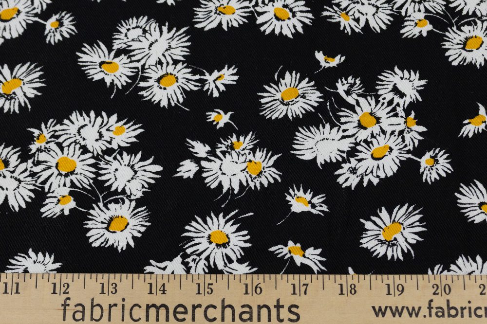 Bull Denim, Daisy Black/White