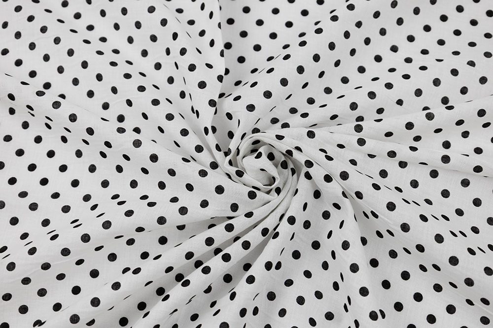 Italian Cotton Print, Dolce Dot White/Black