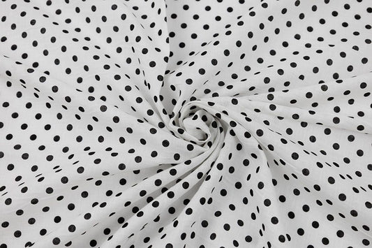 Italian Cotton Print, Dolce Dot White/Black