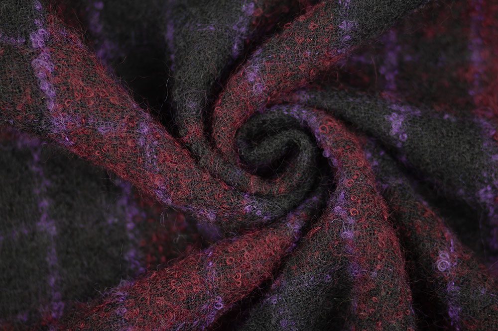 Italian Designer Wool, Amethyst Plaid