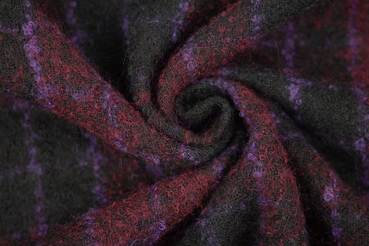 Italian Designer Wool, Amethyst Plaid