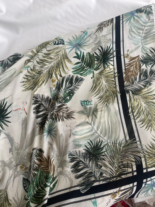 Tropical Window Pane Voile