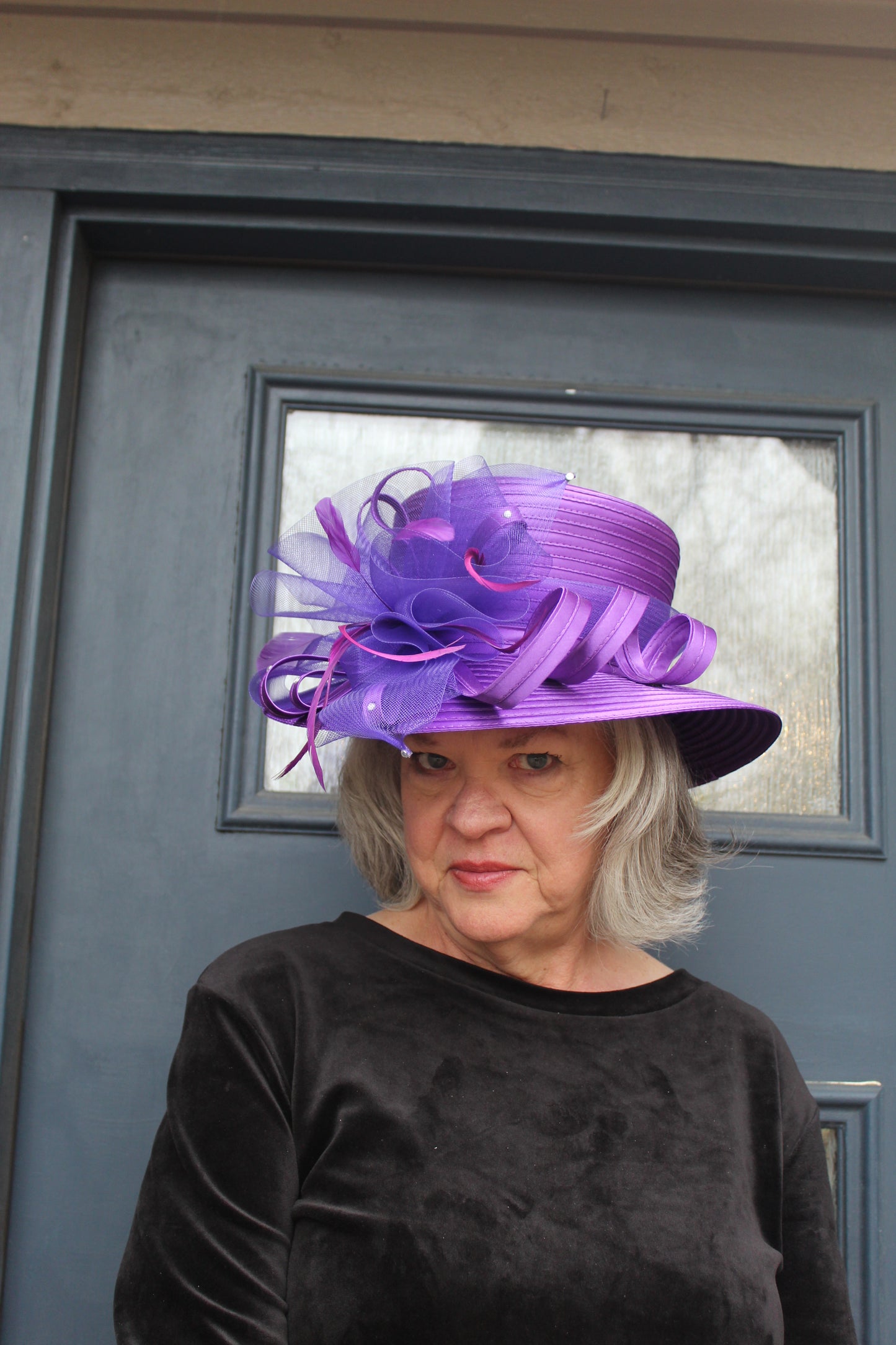 Purple Satin Hat