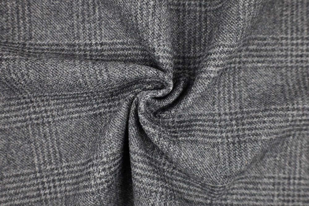 Italian Designer Wool Glen Plaid, Grey