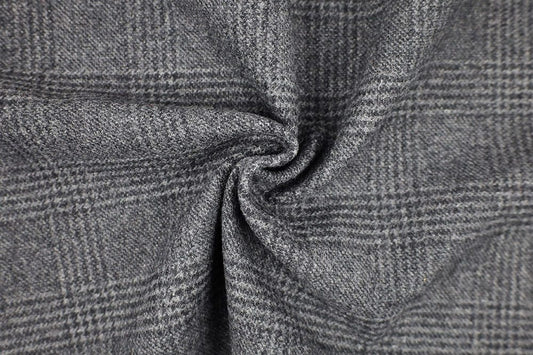 Italian Designer Wool Glen Plaid, Grey