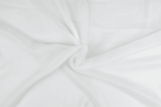 Italian Designer Silk Solid, Ivory Chiffon
