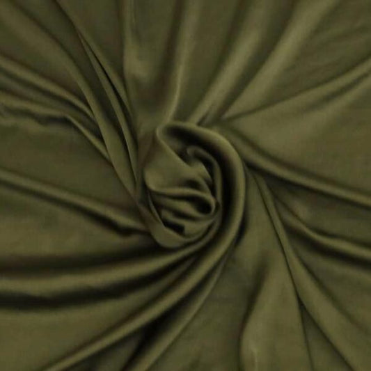 Moss Green Poly Crepe D Chine